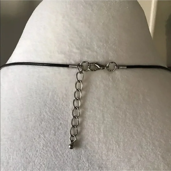 Tribal Shield Pendant Statement Necklace Silver Tone Wire 30” Black Wax Cord NEW - Picture 7 of 9